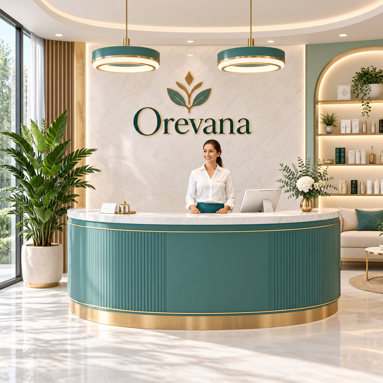 OREVANA Skincare Products Counter Display
