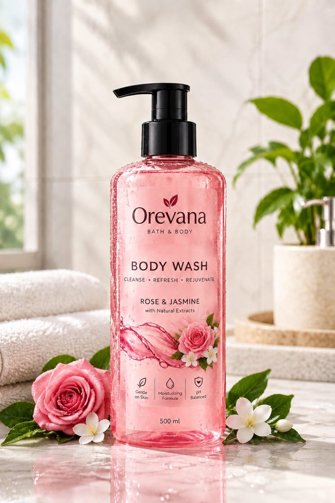 OREVANA Rose & Jasmine Body Wash – 500 ml