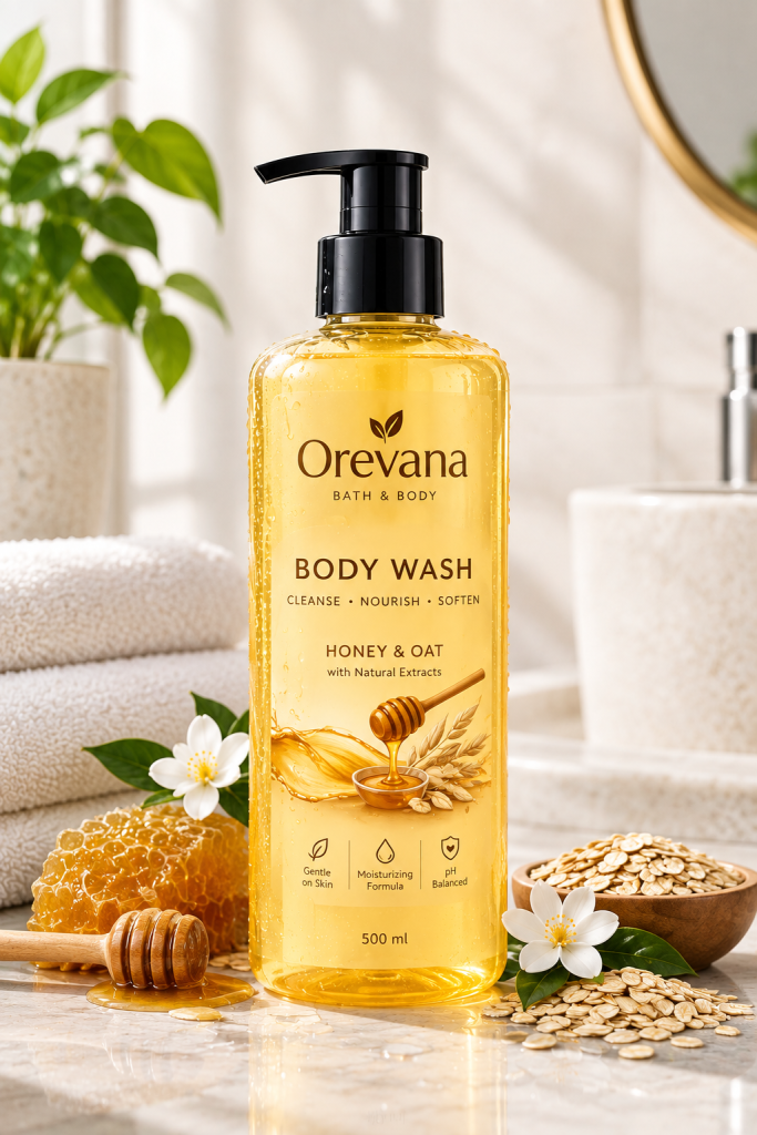 OREVANA Honey & Oat Body Wash – 500 ml